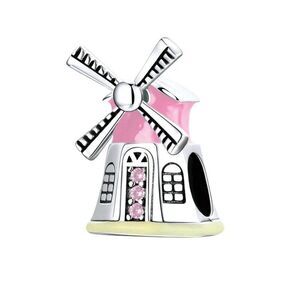 Womens Pink Windmill Charm